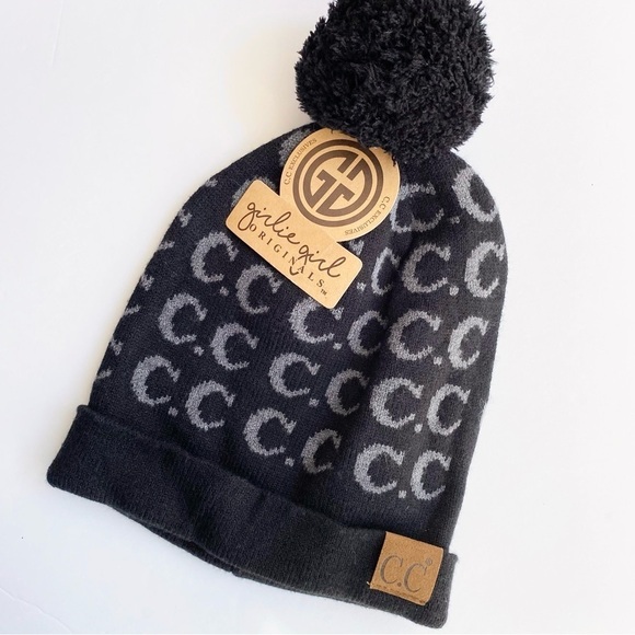 NWT C.C Black and Gray Beanie Hat - Picture 1 of 2